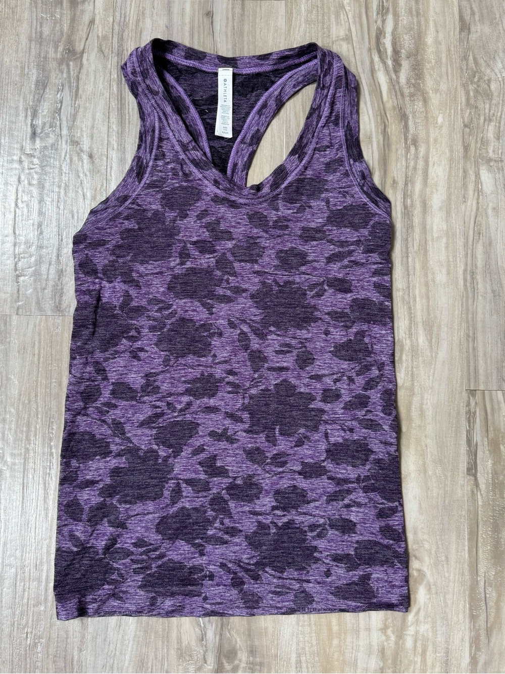 Athleta Purple Floral-Print Racerback Tank